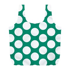 Emerald Green Polkadot Reusable Bag (l) by Zandiepants