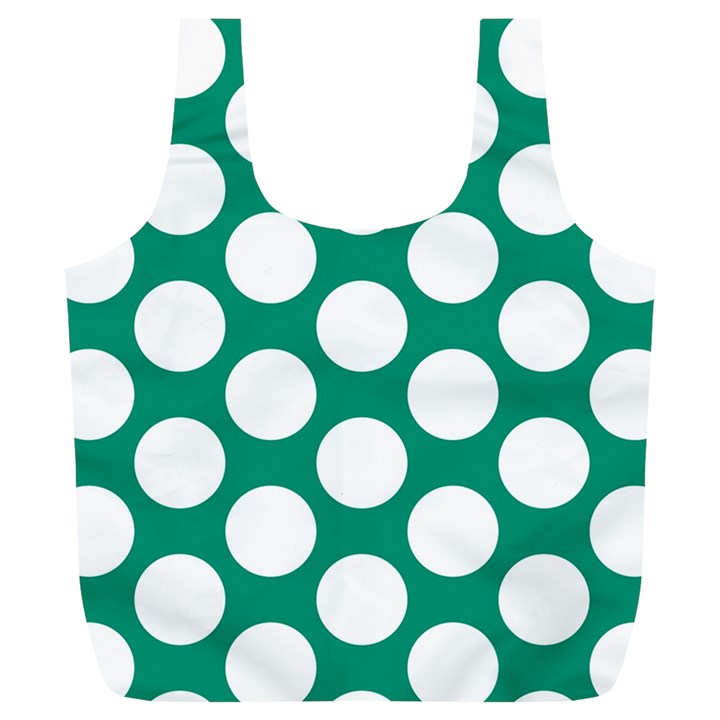 Emerald Green Polkadot Reusable Bag (XL)