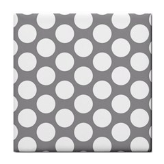 Grey Polkadot Ceramic Tile by Zandiepants