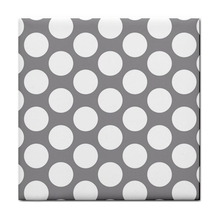 Grey Polkadot Ceramic Tile