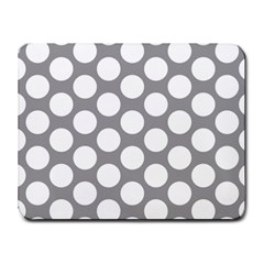 Grey Polkadot Small Mouse Pad (rectangle) by Zandiepants