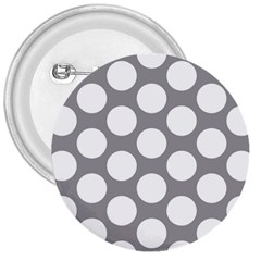 Grey Polkadot 3  Button by Zandiepants