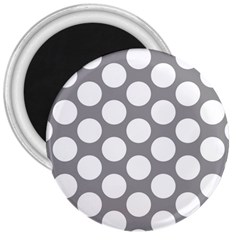 Grey Polkadot 3  Button Magnet by Zandiepants