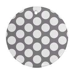 Grey Polkadot Round Ornament by Zandiepants