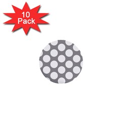 Grey Polkadot 1  Mini Button (10 Pack) by Zandiepants