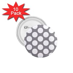 Grey Polkadot 1 75  Button (10 Pack) by Zandiepants