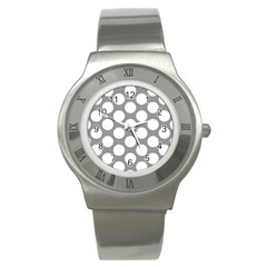 Grey Polkadot Stainless Steel Watch (slim) by Zandiepants