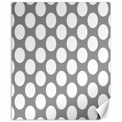 Grey Polkadot Canvas 8  X 10  (unframed) by Zandiepants