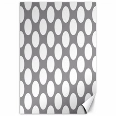 Grey Polkadot Canvas 12  X 18  (unframed) by Zandiepants