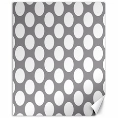 Grey Polkadot Canvas 16  X 20  (unframed) by Zandiepants