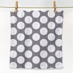 Grey Polkadot Face Towel