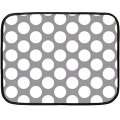 Grey Polkadot Mini Fleece Blanket (two Sided) by Zandiepants