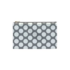 Grey Polkadot Cosmetic Bag (small)