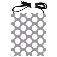 Grey Polkadot Shoulder Sling Bag by Zandiepants