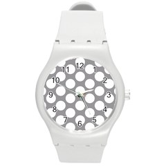 Grey Polkadot Plastic Sport Watch (medium) by Zandiepants