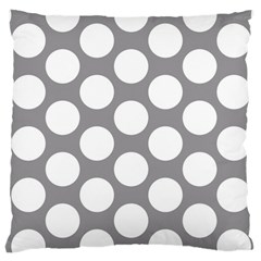 Grey Polkadot Large Cushion Case (two Sided)  by Zandiepants