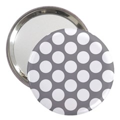 Grey Polkadot 3  Handbag Mirror by Zandiepants