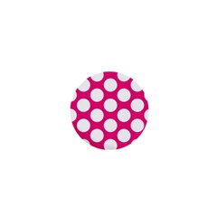 Pink Polkadot 1  Mini Button by Zandiepants