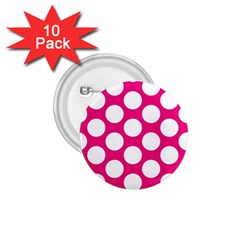 Pink Polkadot 1 75  Button (10 Pack) by Zandiepants