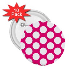 Pink Polkadot 2 25  Button (10 Pack) by Zandiepants