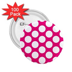 Pink Polkadot 2 25  Button (100 Pack) by Zandiepants