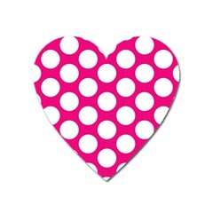 Pink Polkadot Magnet (heart) by Zandiepants