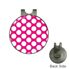 Pink Polkadot Hat Clip With Golf Ball Marker by Zandiepants