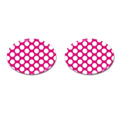 Pink Polkadot Cufflinks (oval) by Zandiepants