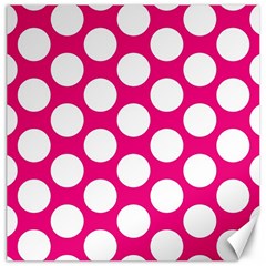 Pink Polkadot Canvas 20  X 20  (unframed) by Zandiepants