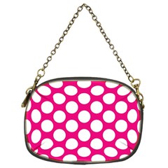 Pink Polkadot Chain Purse (two Sided)  by Zandiepants