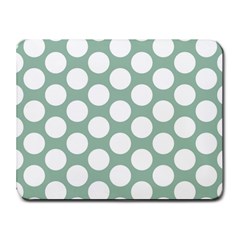 Jade Green Polkadot Small Mouse Pad (rectangle) by Zandiepants