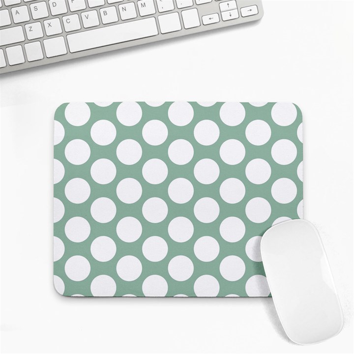 Jade Green Polkadot Small Mouse Pad (Rectangle)