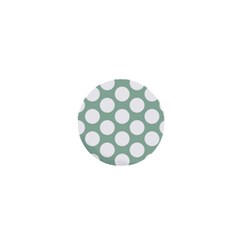 Jade Green Polkadot 1  Mini Button Magnet by Zandiepants