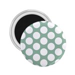 Jade Green Polkadot 2.25  Button Magnet Front