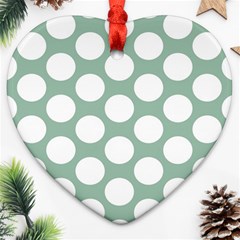 Jade Green Polkadot Heart Ornament by Zandiepants