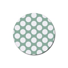 Jade Green Polkadot Drink Coaster (round) by Zandiepants