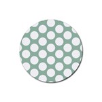 Jade Green Polkadot Drink Coaster (Round) Front