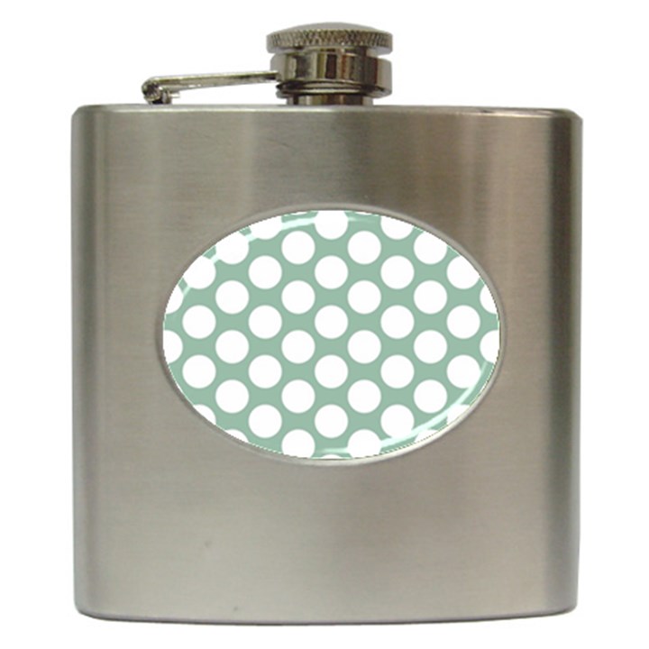 Jade Green Polkadot Hip Flask