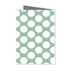 Jade Green Polkadot Mini Greeting Card (8 Pack) by Zandiepants