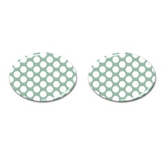 Jade Green Polkadot Cufflinks (oval) by Zandiepants