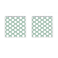 Jade Green Polkadot Cufflinks (square) by Zandiepants