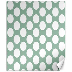 Jade Green Polkadot Canvas 20  X 24  (unframed) by Zandiepants