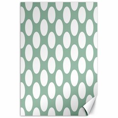 Jade Green Polkadot Canvas 20  X 30  (unframed) by Zandiepants