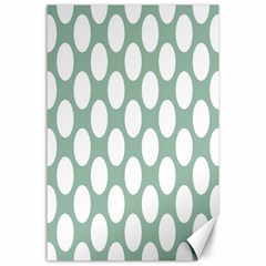 Jade Green Polkadot Canvas 24  X 36  (unframed) by Zandiepants