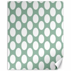 Jade Green Polkadot Canvas 11  X 14  (unframed) by Zandiepants