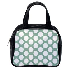 Jade Green Polkadot Classic Handbag (one Side) by Zandiepants