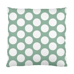 Jade Green Polkadot Cushion Case (single Sided)  by Zandiepants