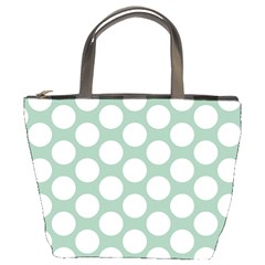 Jade Green Polkadot Bucket Handbag by Zandiepants