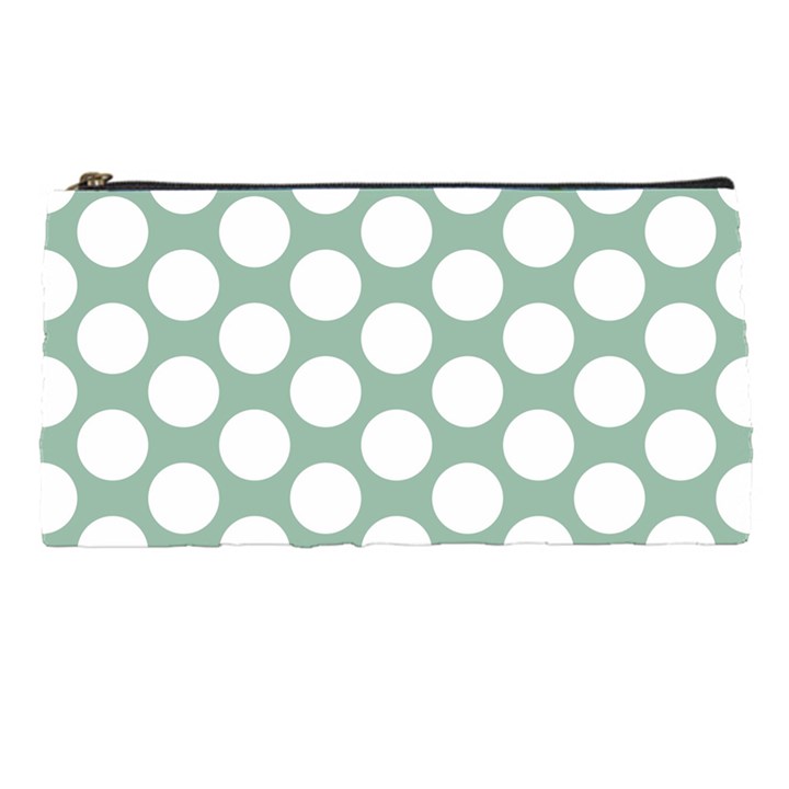 Jade Green Polkadot Pencil Case