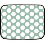 Jade Green Polkadot Mini Fleece Blanket (Two Sided) 35 x27  Blanket Back